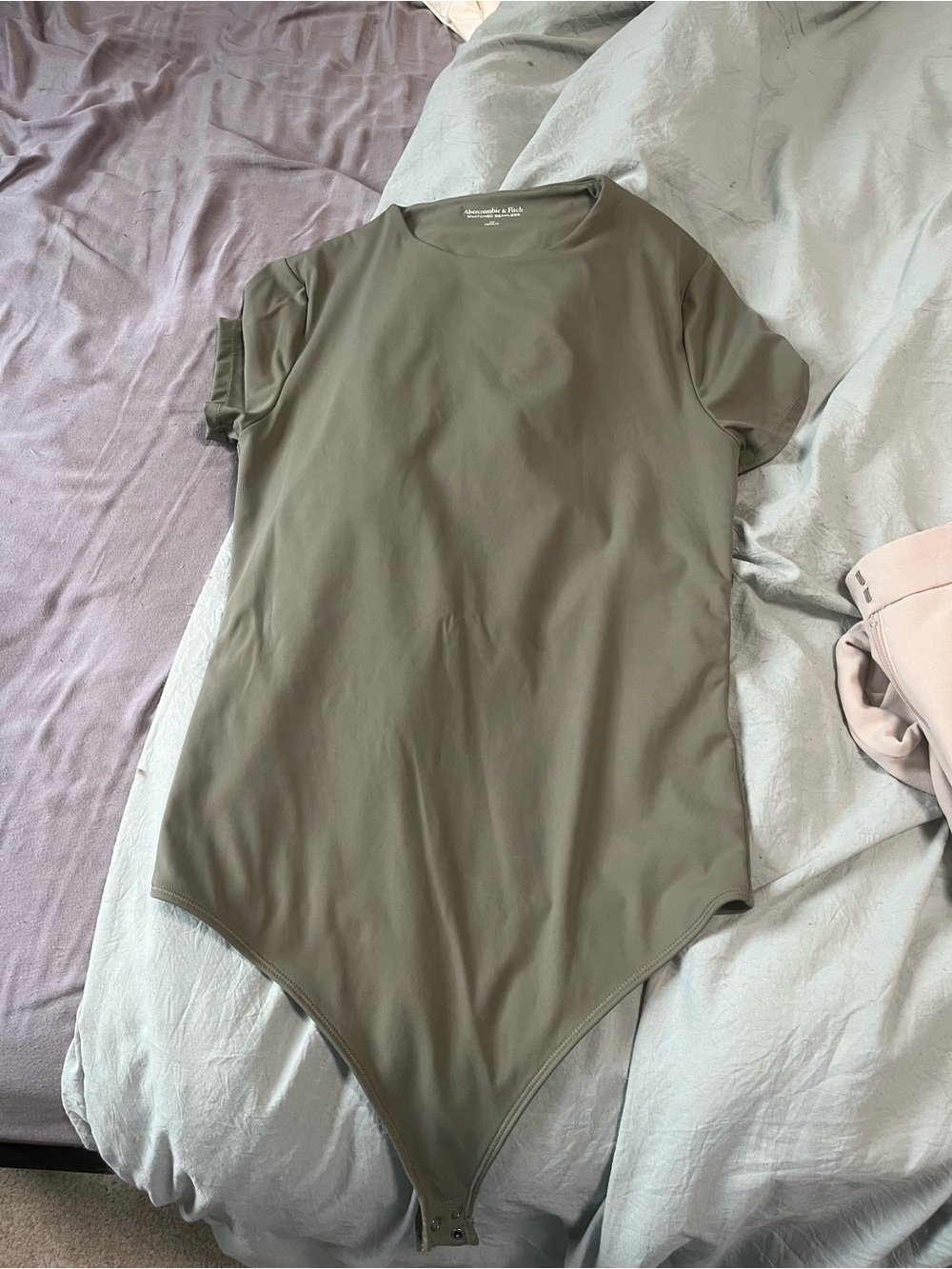 Abercrombie & Fitch Olive Green Short-Sleeve Bodysuit
